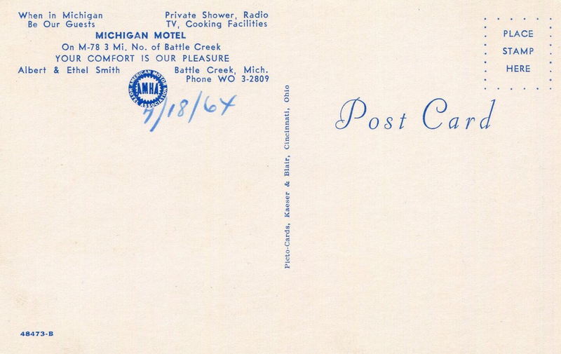 Michigan Motel - Old Postcard (newer photo)